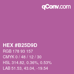 颜色代码: HEX #B25D9D | qconv.com