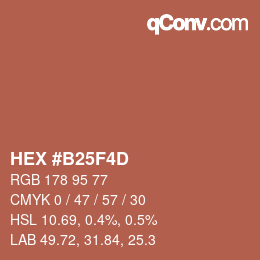 Farbcode: HEX #B25F4D | qconv.com