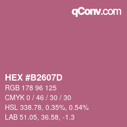 颜色代码: HEX #B2607D | qconv.com