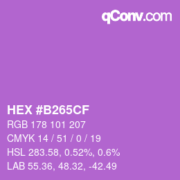 Color code: HEX #B265CF | qconv.com
