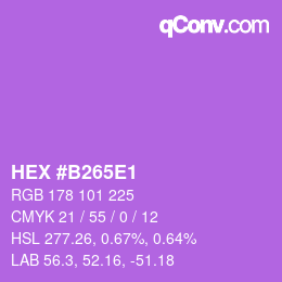 Color code: HEX #B265E1 | qconv.com