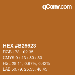 Color code: HEX #B26623 | qconv.com