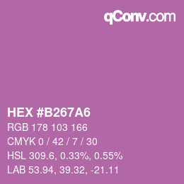 カラーコード: HEX #B267A6 | qconv.com