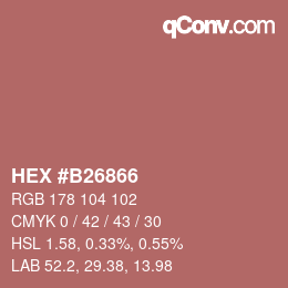 Farbcode: HEX #B26866 | qconv.com