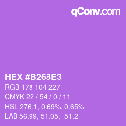 Color code: HEX #B268E3 | qconv.com