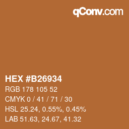 Color code: HEX #B26934 | qconv.com