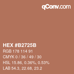 Farbcode: HEX #B2725B | qconv.com