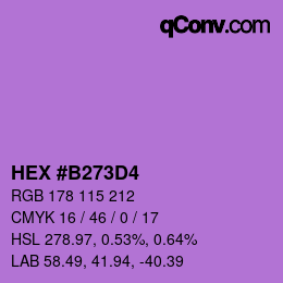 カラーコード: HEX #B273D4 | qconv.com