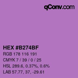 Color code: HEX #B274BF | qconv.com
