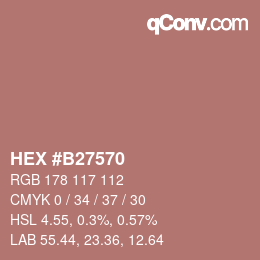 颜色代码: HEX #B27570 | qconv.com