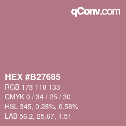 カラーコード: HEX #B27685 | qconv.com