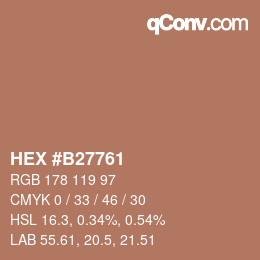 Color code: HEX #B27761 | qconv.com