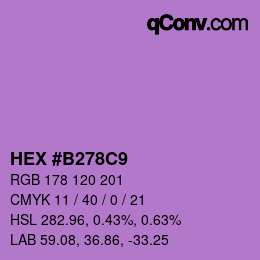 カラーコード: HEX #B278C9 | qconv.com