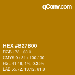 Color code: HEX #B27B00 | qconv.com