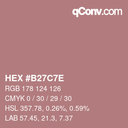 Color code: HEX #B27C7E | qconv.com