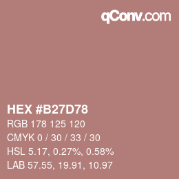 Color code: HEX #B27D78 | qconv.com