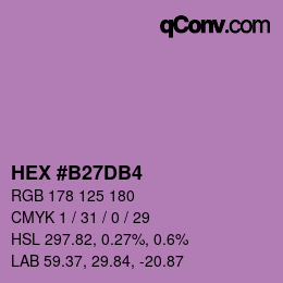 Color code: HEX #B27DB4 | qconv.com