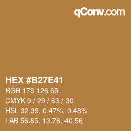カラーコード: HEX #B27E41 | qconv.com