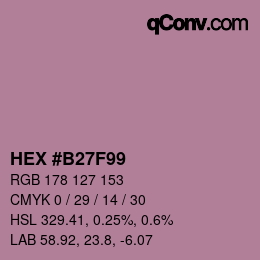 カラーコード: HEX #B27F99 | qconv.com