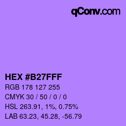 Farbcode: HEX #B27FFF | qconv.com