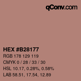 カラーコード: HEX #B28177 | qconv.com