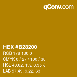 Color code: HEX #B28200 | qconv.com