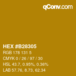 Color code: HEX #B28305 | qconv.com