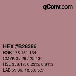 Color code: HEX #B28386 | qconv.com