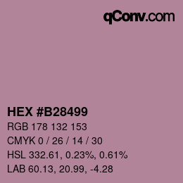 Color code: HEX #B28499 | qconv.com