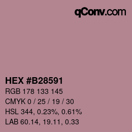 Color code: HEX #B28591 | qconv.com