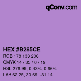 颜色代码: HEX #B285CE | qconv.com
