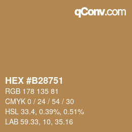 Color code: HEX #B28751 | qconv.com