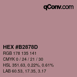 Color code: HEX #B2878D | qconv.com