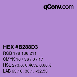 Color code: HEX #B288D3 | qconv.com