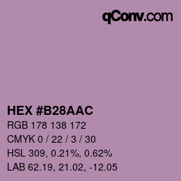 颜色代码: HEX #B28AAC | qconv.com
