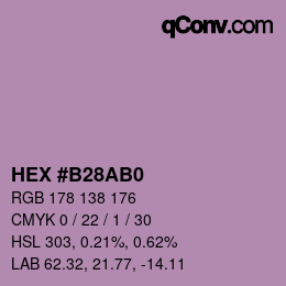 颜色代码: HEX #B28AB0 | qconv.com