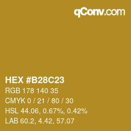 Color code: HEX #B28C23 | qconv.com