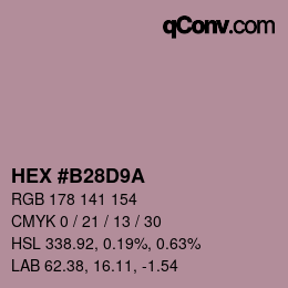 Color code: HEX #B28D9A | qconv.com