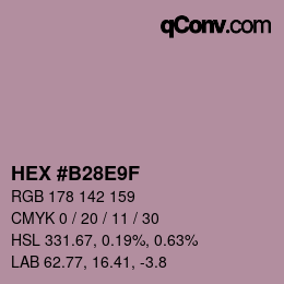 Color code: HEX #B28E9F | qconv.com