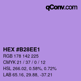 カラーコード: HEX #B28EE1 | qconv.com