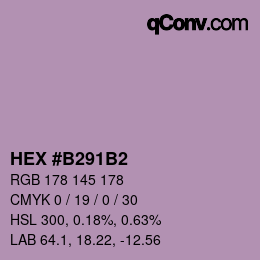 カラーコード: HEX #B291B2 | qconv.com