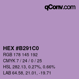 Farbcode: HEX #B291C0 | qconv.com