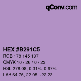 カラーコード: HEX #B291C5 | qconv.com
