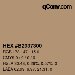 Color code: HEX #B2937300 | qconv.com