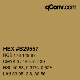 颜色代码: HEX #B29557 | qconv.com