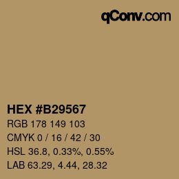 Código de color: HEX #B29567 | qconv.com