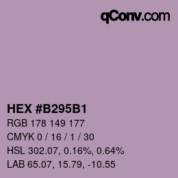 颜色代码: HEX #B295B1 | qconv.com