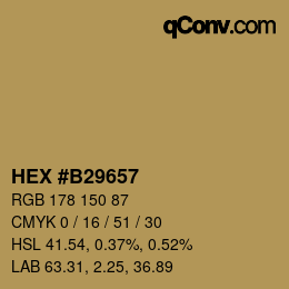 颜色代码: HEX #B29657 | qconv.com