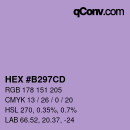 Color code: HEX #B297CD | qconv.com