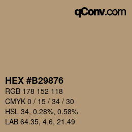 カラーコード: HEX #B29876 | qconv.com